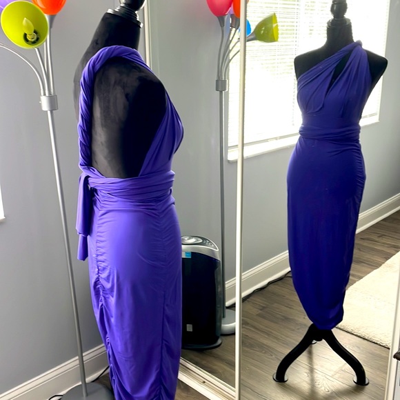 NWOT Moda International Multi-wrap Purple Dress - Picture 5 of 8